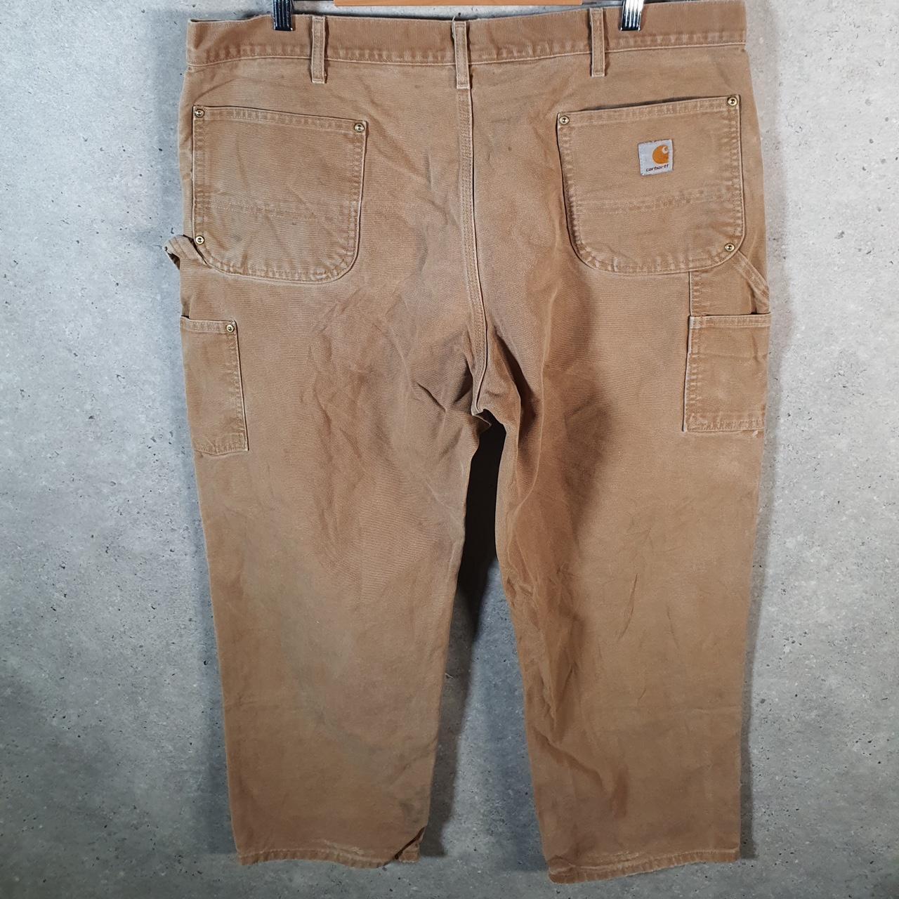Vintage Carhartt Carpenter Double Knee Trousers Mens W42 L29 Brown Original Fit Workwear