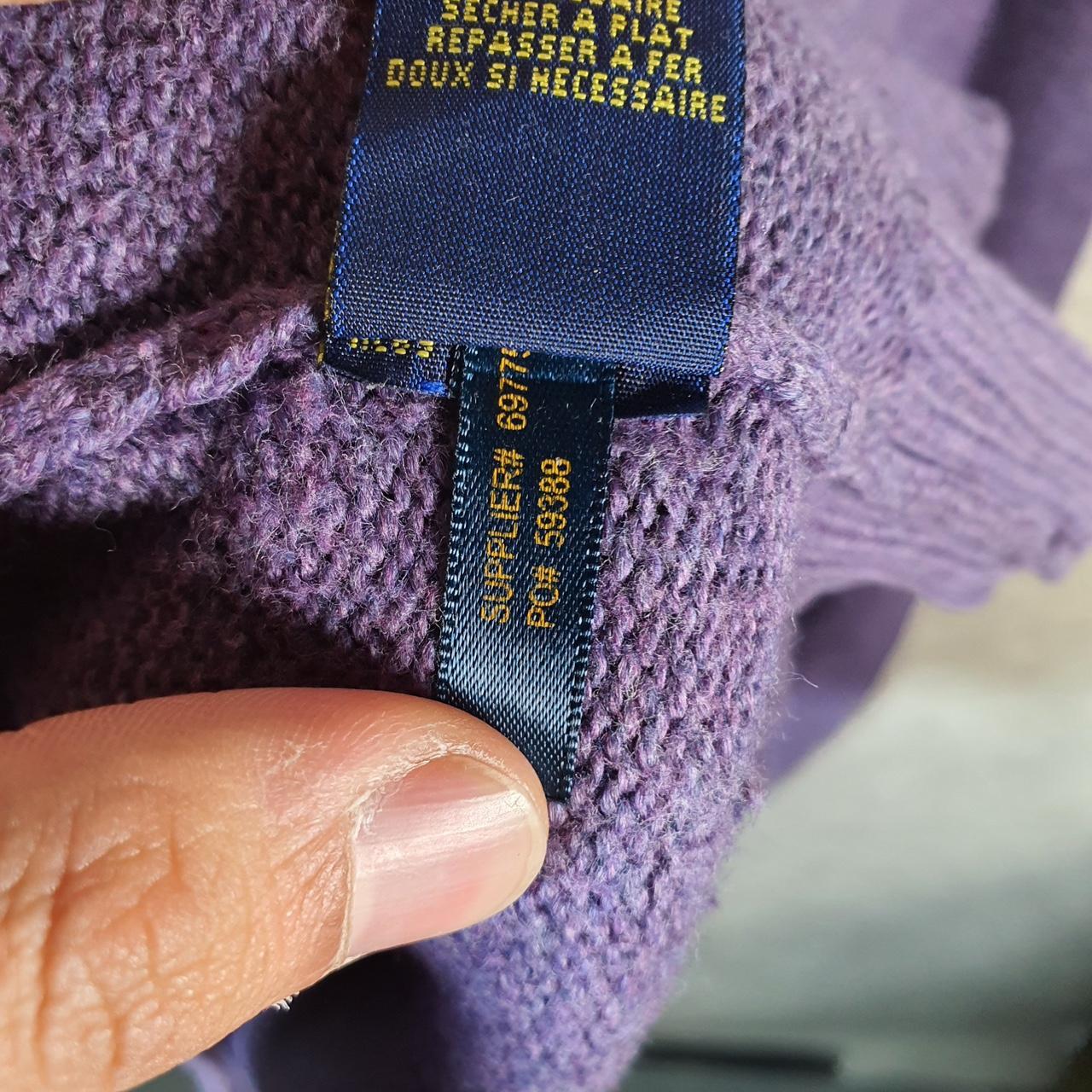 Vintage Ralph Lauren Polo 1/4 Button Sweatshirt Men’s XL Purple Cotton Pullover Pony