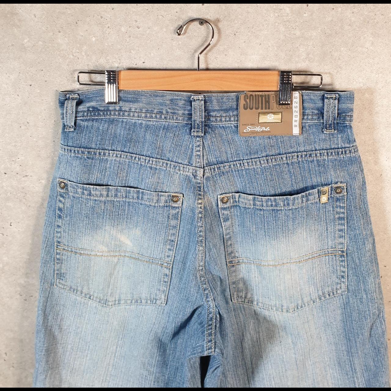 Vintage Southpole Baggy Y2K Hip Hop Jeans Shorts Jorts Mens W34 Blue Denim USA Big Fish Vintage