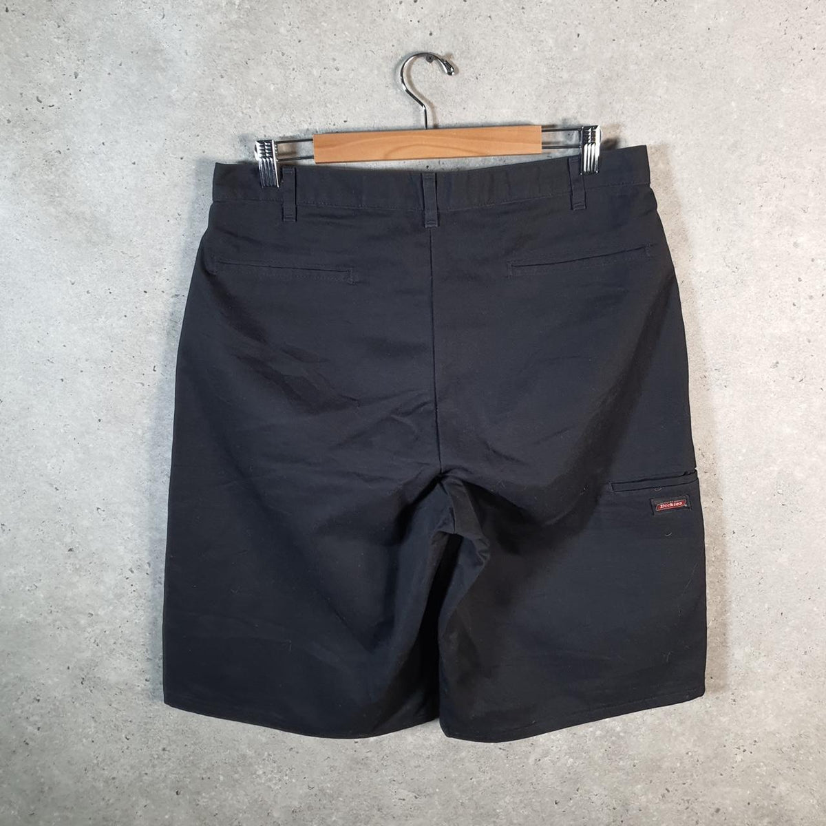 Vintage Dickies Baggy Chino Shorts Jorts Cargo Mens W36 Black Regular Fit