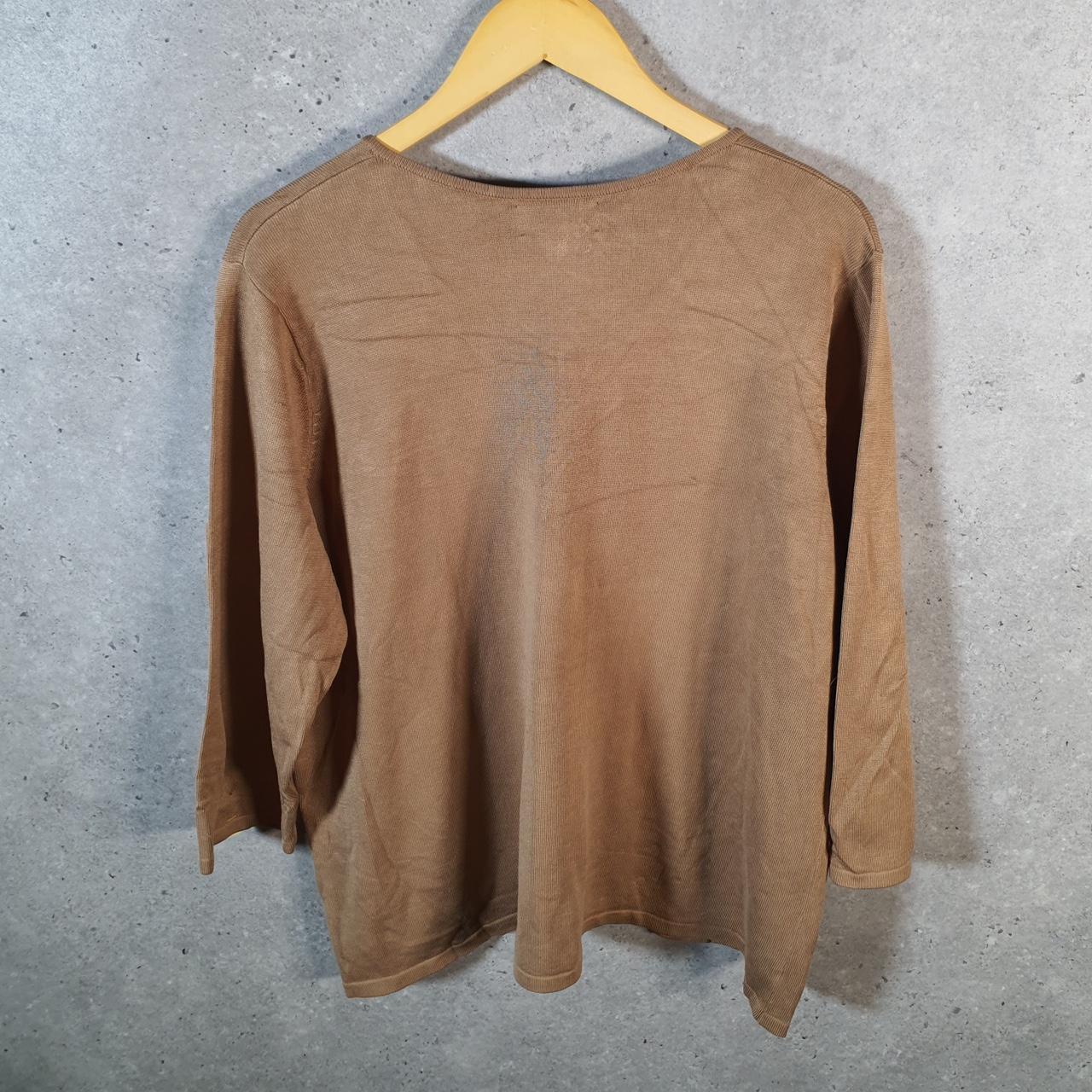Vintage Ralph Lauren Polo Knit Sweater Womens 2XL Brown Cotton Pullover