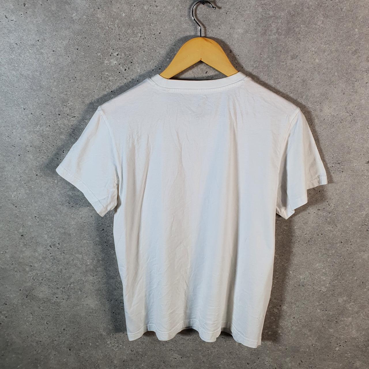 Vintage Adidas Spellout T Shirt Womens Large White Three Stripes Logo