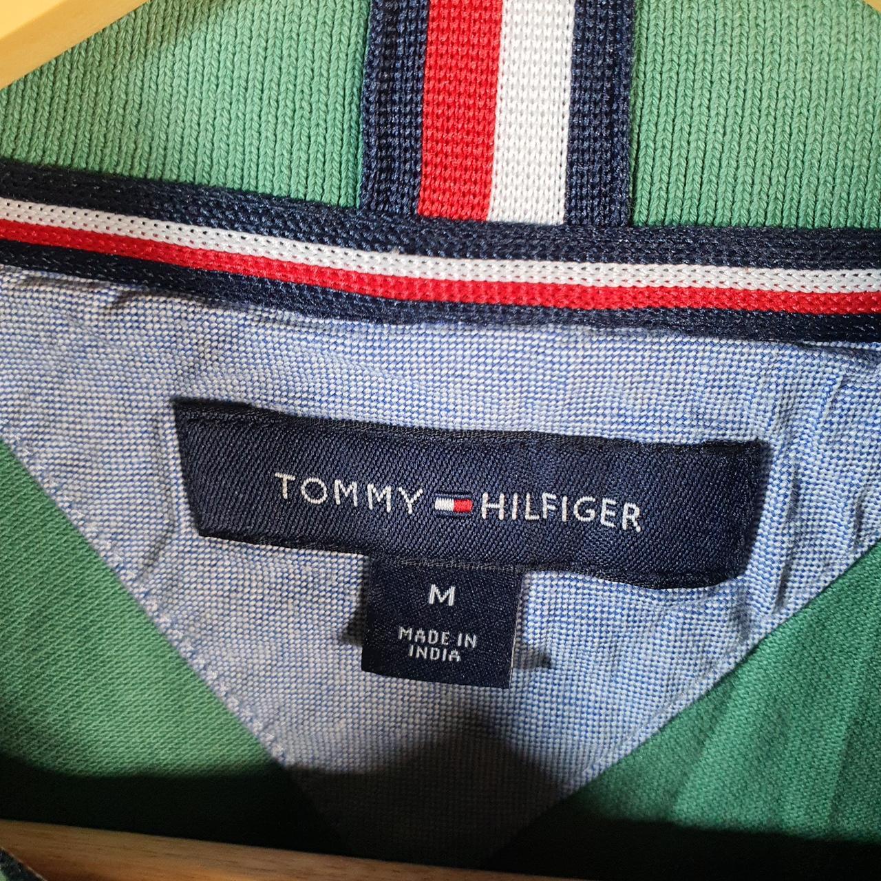 Vintage Tommy Hilfiger Polo Shirt Womens Medium Green Classic Fit Embroidered Logo