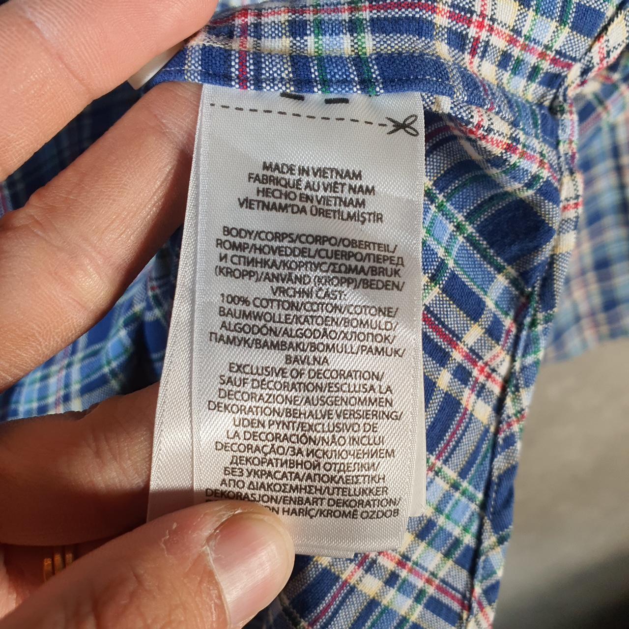 Vintage Ralph Lauren Button Down Shirt Men’s Large Blue Classic Fit Checkered Cotton Pony