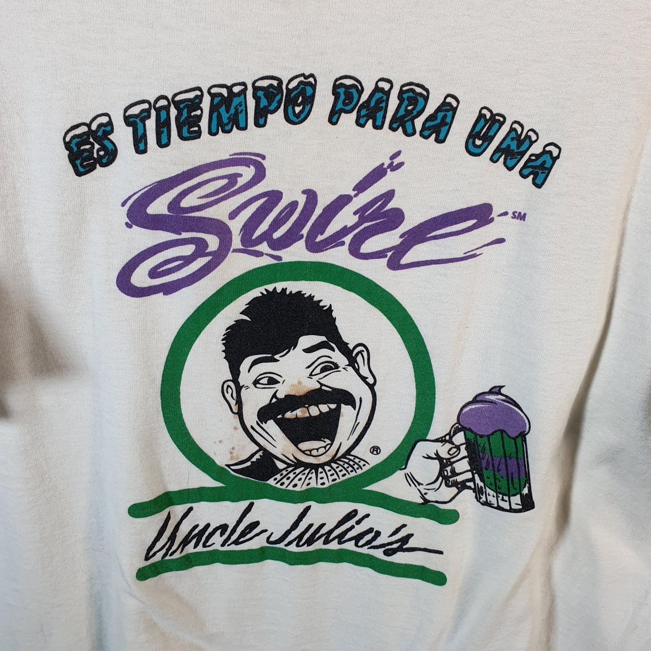 Vintage Fruit of the Loom Uncle Julios 90s USA Single Stitch T Shirt Men’s Medium White