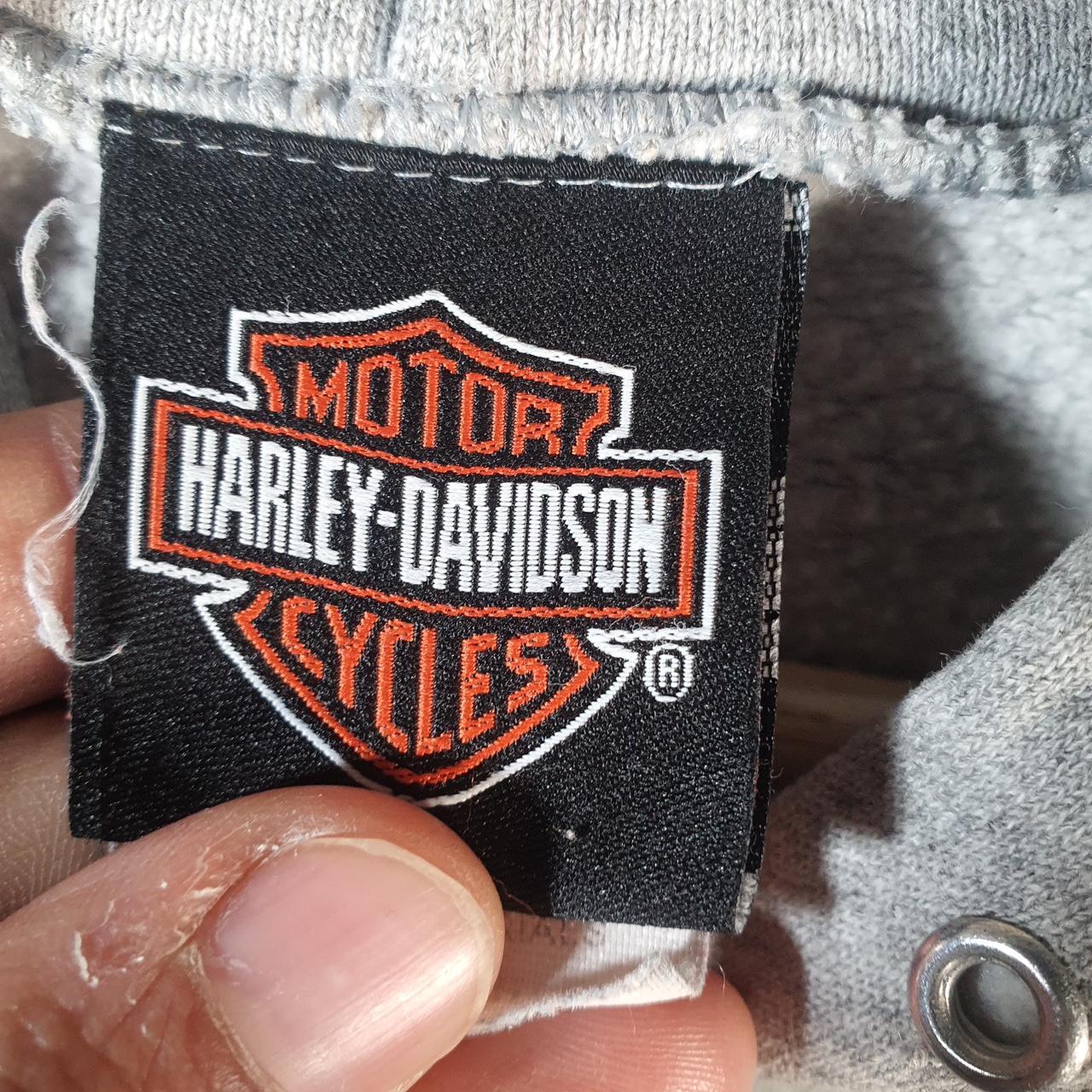 Vintage Harley Davidson Motorcycle Hoodie Mens Medium Grey Pullover USA