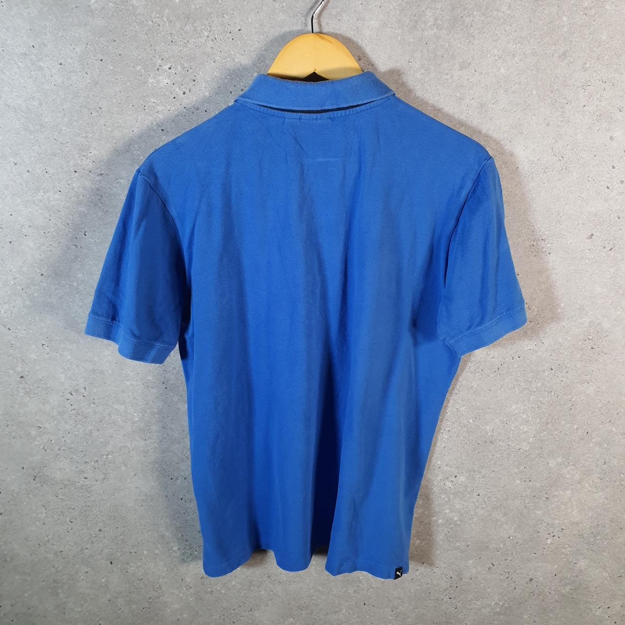 Vintage Puma Polo Shirt Men’s Medium Blue Regular Fit Casual Embroidered Logo