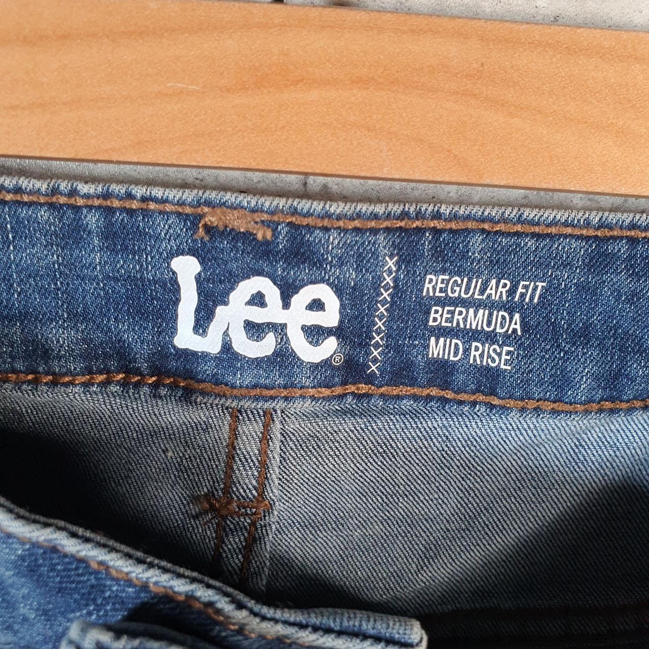 Vintage Lee Mid Rise Baggy Shorts Jorts Cargo Womens W40 Blue Relaxed Denim A4564