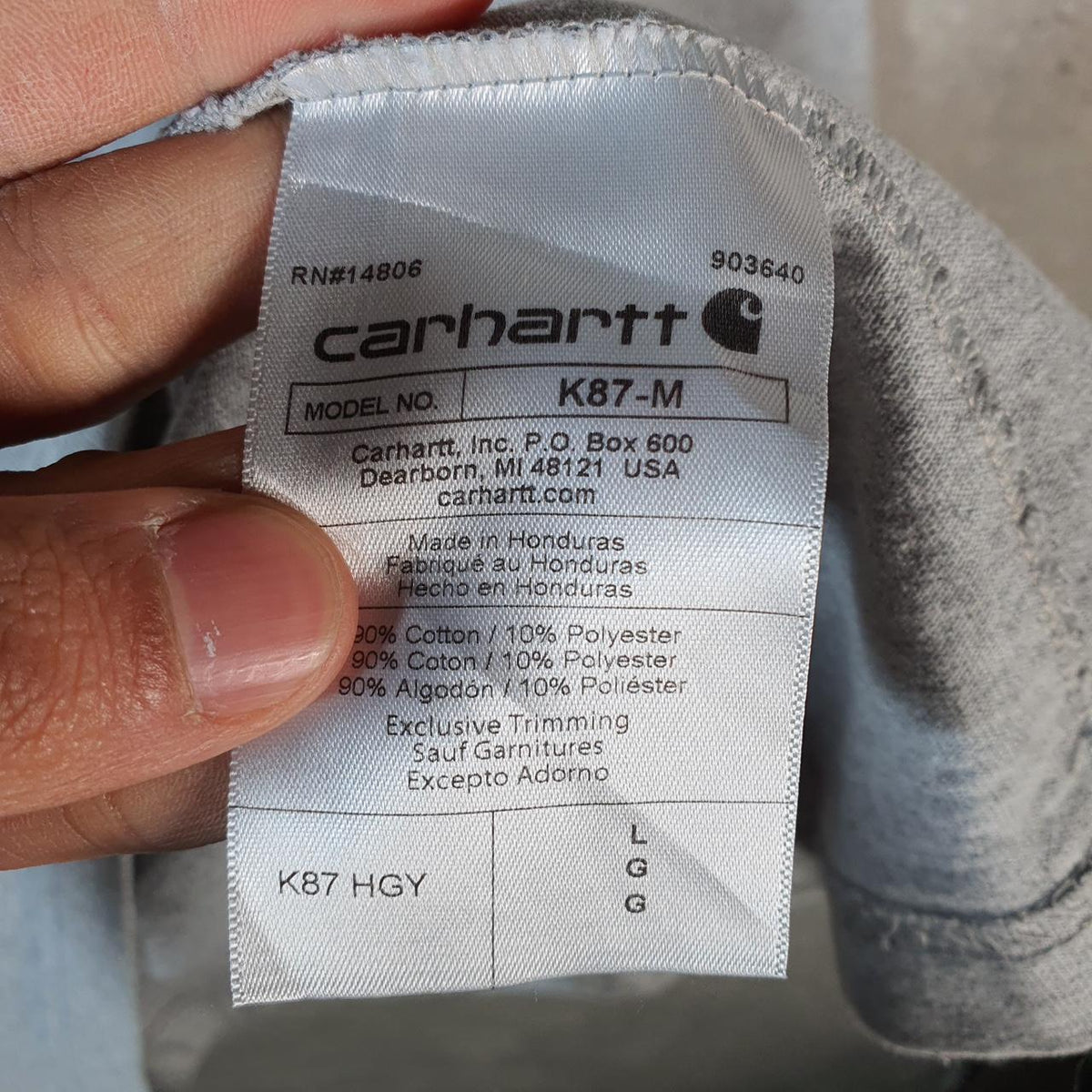 Vintage Carhartt Pocket T Shirt Men’s Large Grey Workwear Chore Utility Loose Fit C9265