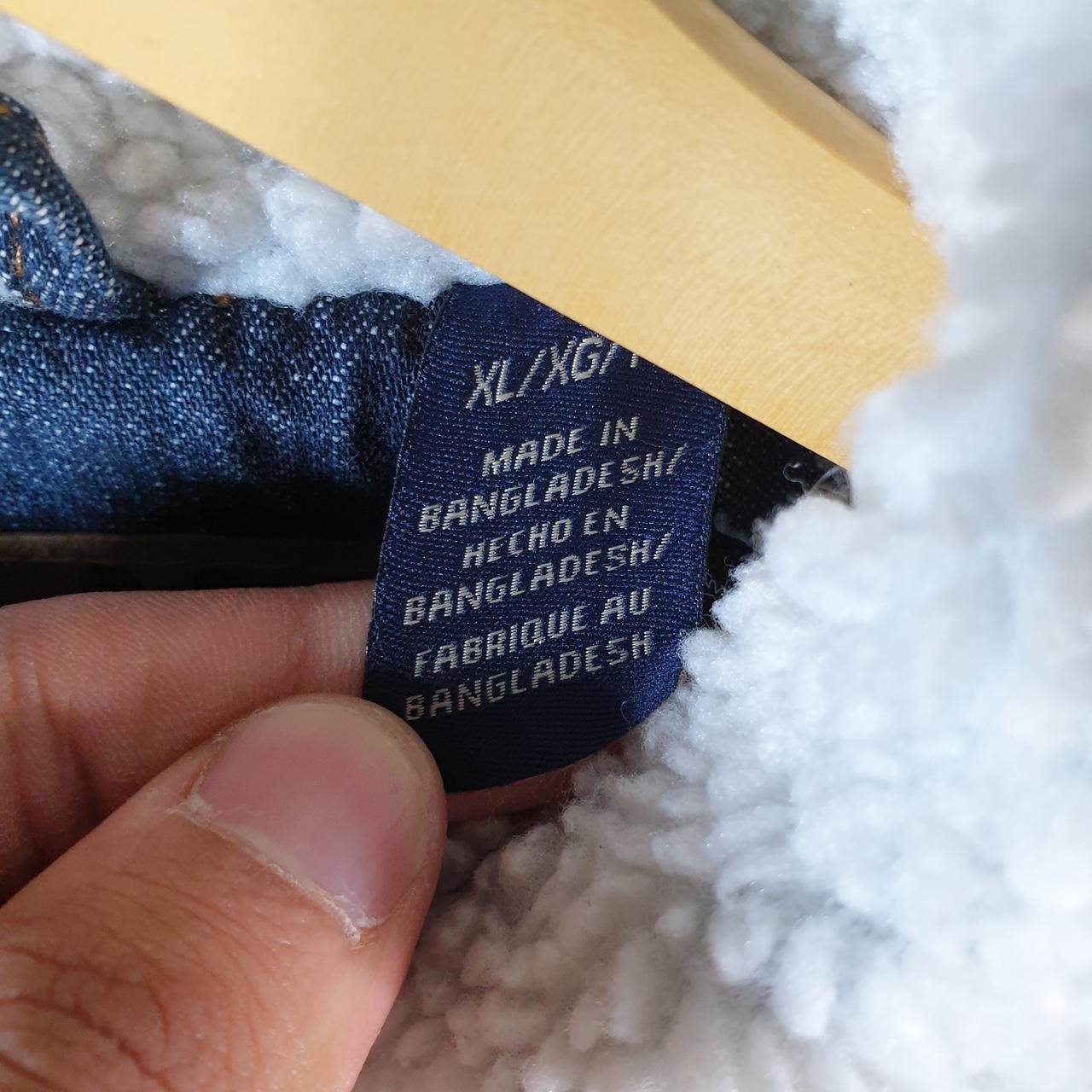 Vintage Wrangler Denim Jean Trucker Sherpa Jacket Womens XL Blue Button Sherling