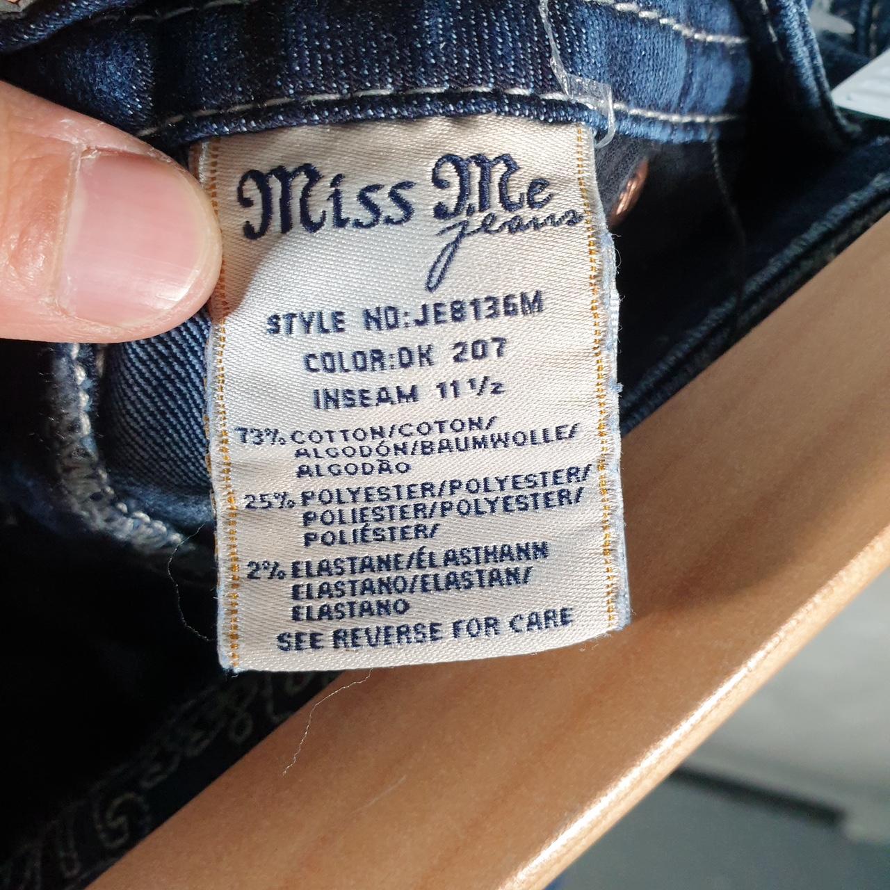 Vintage Miss Me Baggy Y2K Hip Hop Jeans Shorts Jorts Womens W24 Blue Denim Low Rise