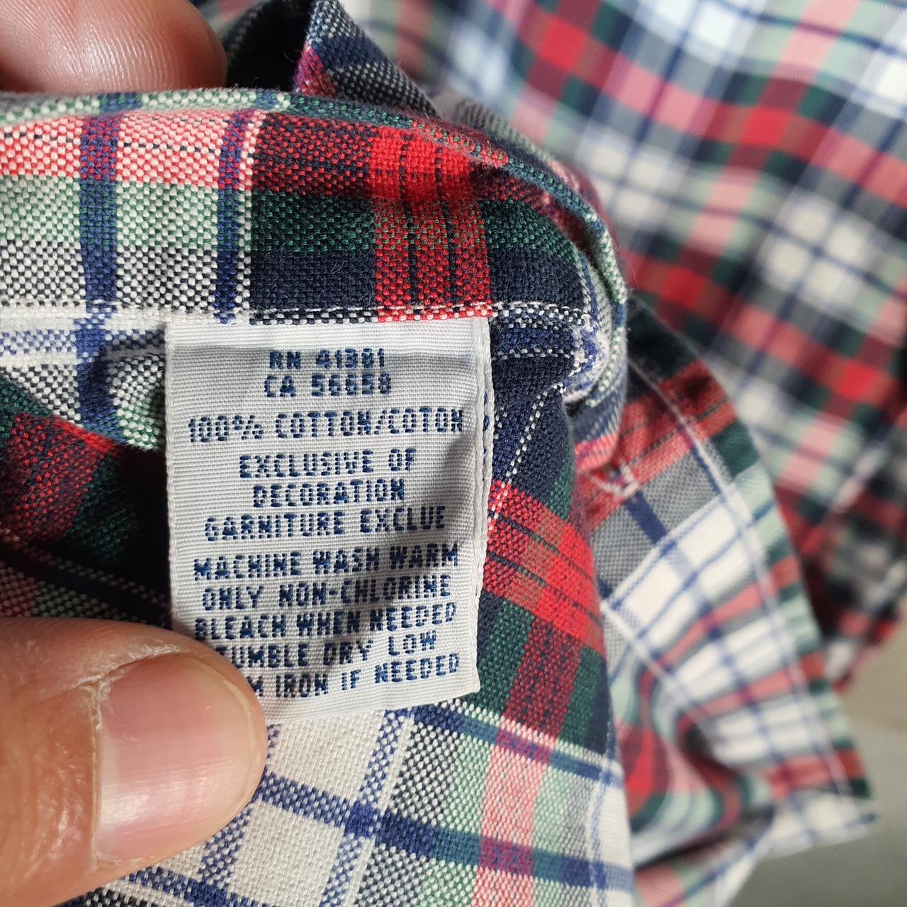 Vintage Ralph Lauren Button Down Shirt Men’s Medium Red Checkered Custom Fit Cotton Pony Big Fish Vintage