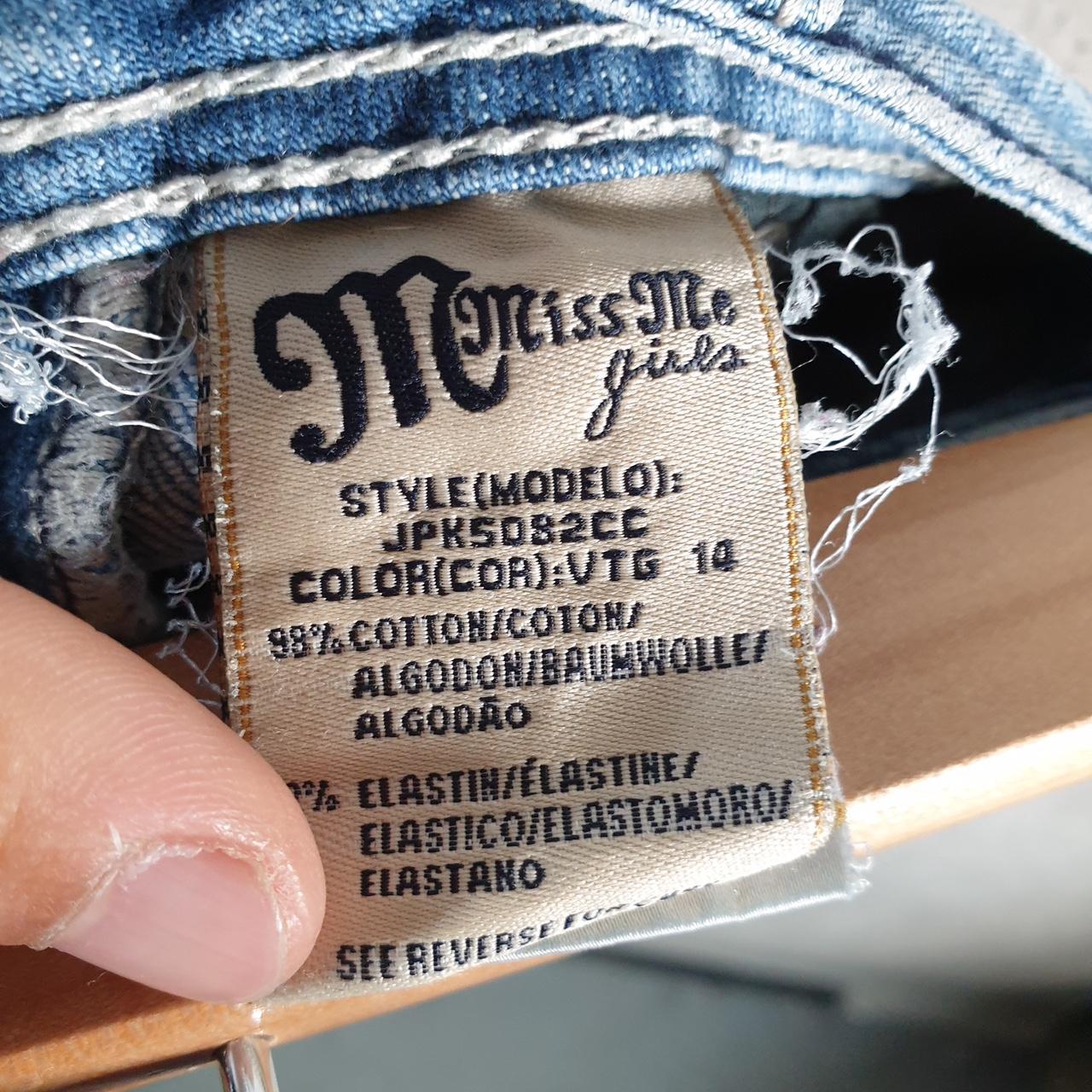 Vintage Miss Me Baggy Y2K Hip Hop Jeans Shorts Jorts Kids Girl Age 10 Blue Denim Low Rise