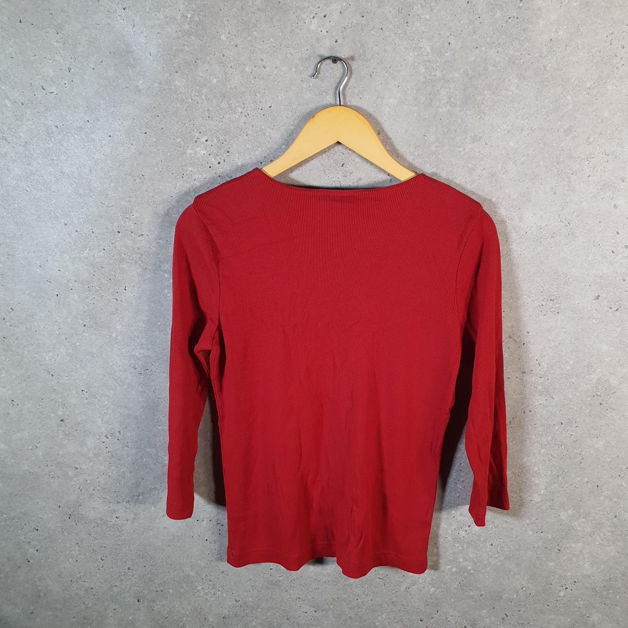 Vintage Ralph Lauren Polo Knit Sweater Womens Medium Red Cotton Pullover