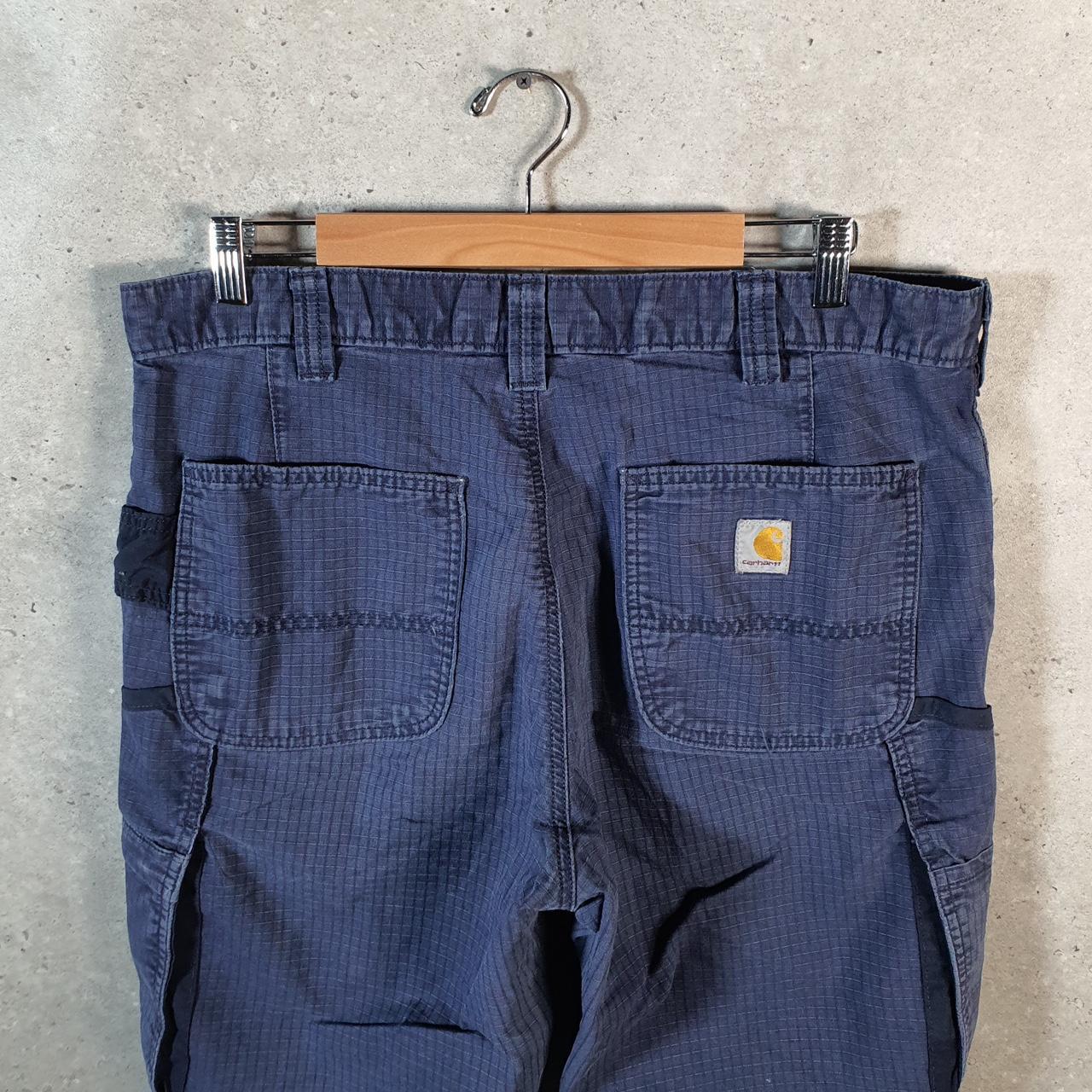 Vintage Carhartt Carpenter Trousers Mens W36 L32 Navy Blue Loose Fit Workwear USA