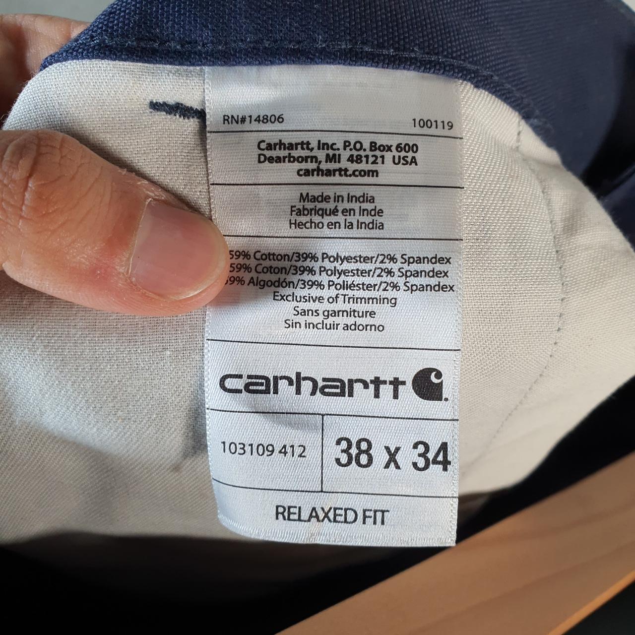 Vintage Carhartt Carpenter Trousers Mens W38 L34 Navy Blue Relaxed Fit Workwear USA