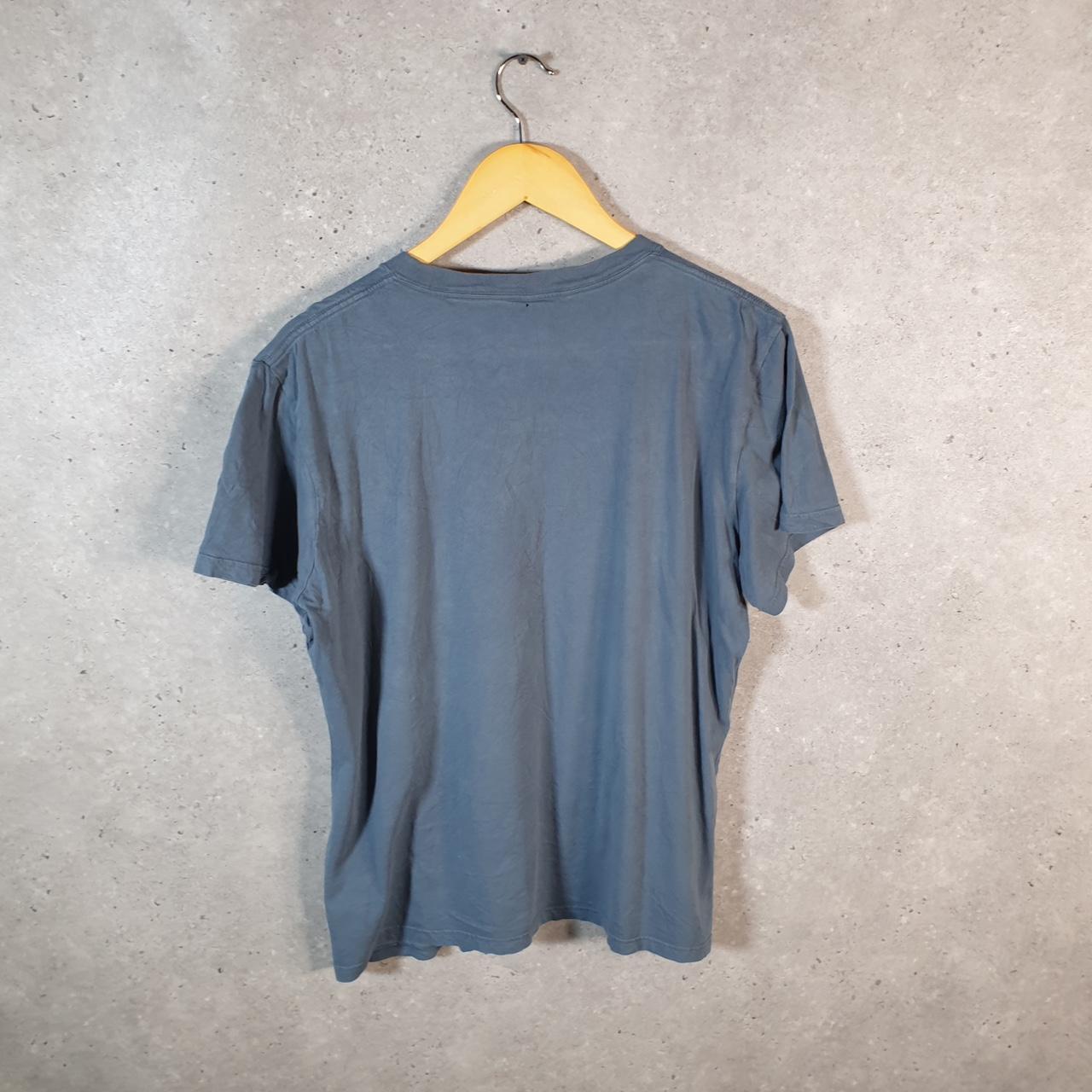 Vintage Adidas T Shirt Shirt Men’s Large Blue Three Stripes Logo Athletic C9899