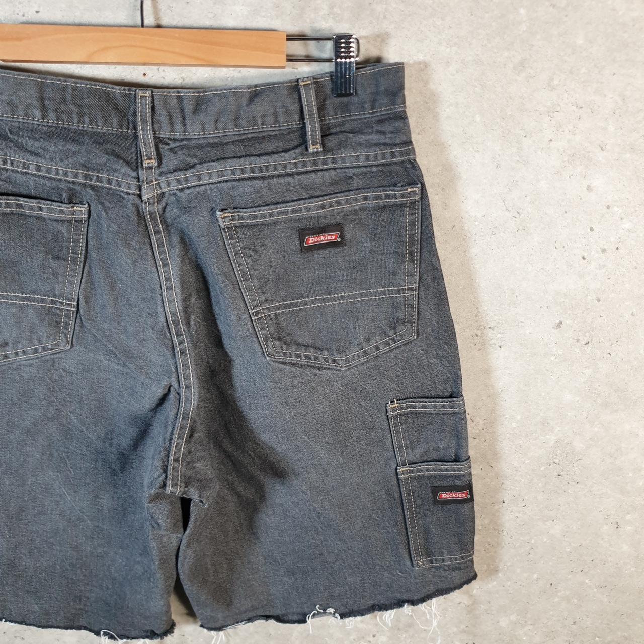 Vintage Dickies Baggy Chino Shorts Jorts Cargo Mens W34 Grey Denim Loose Fit