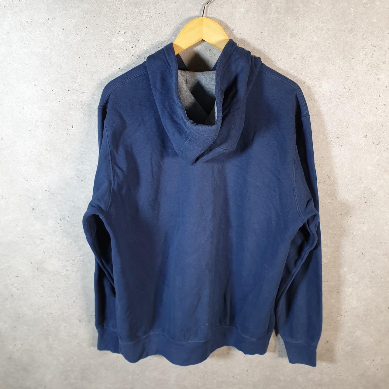 Vintage Russell Athletic Blank Hoodie Men’s Large Navy Full Zip Baggy