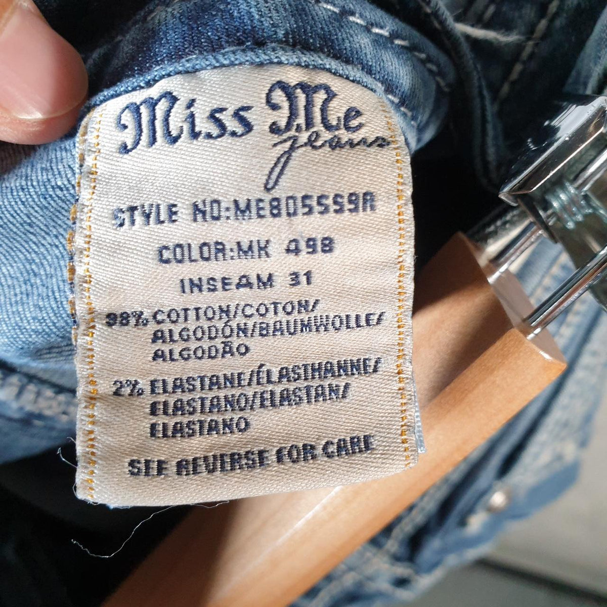 Vintage Miss Me Baggy Y2K Hip Hop Jeans Shorts Jorts Womens W29 Blue Denim Low Rise