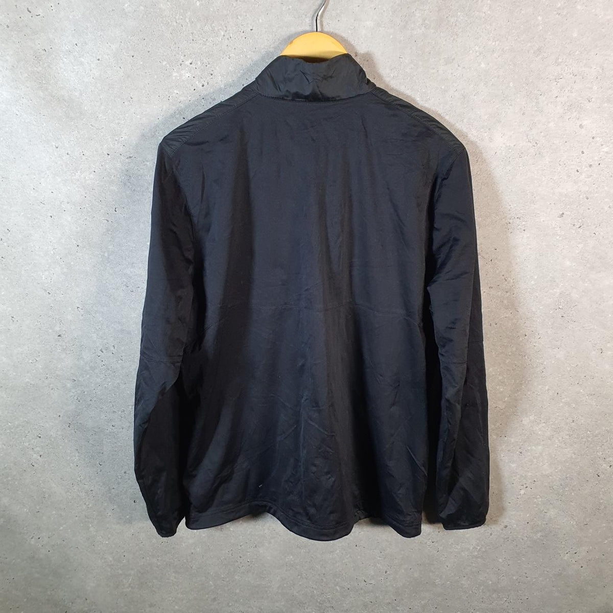Vintage Nike Golf Windbreaker Track Jacket Mens Medium Black Swoosh Full Zip USA