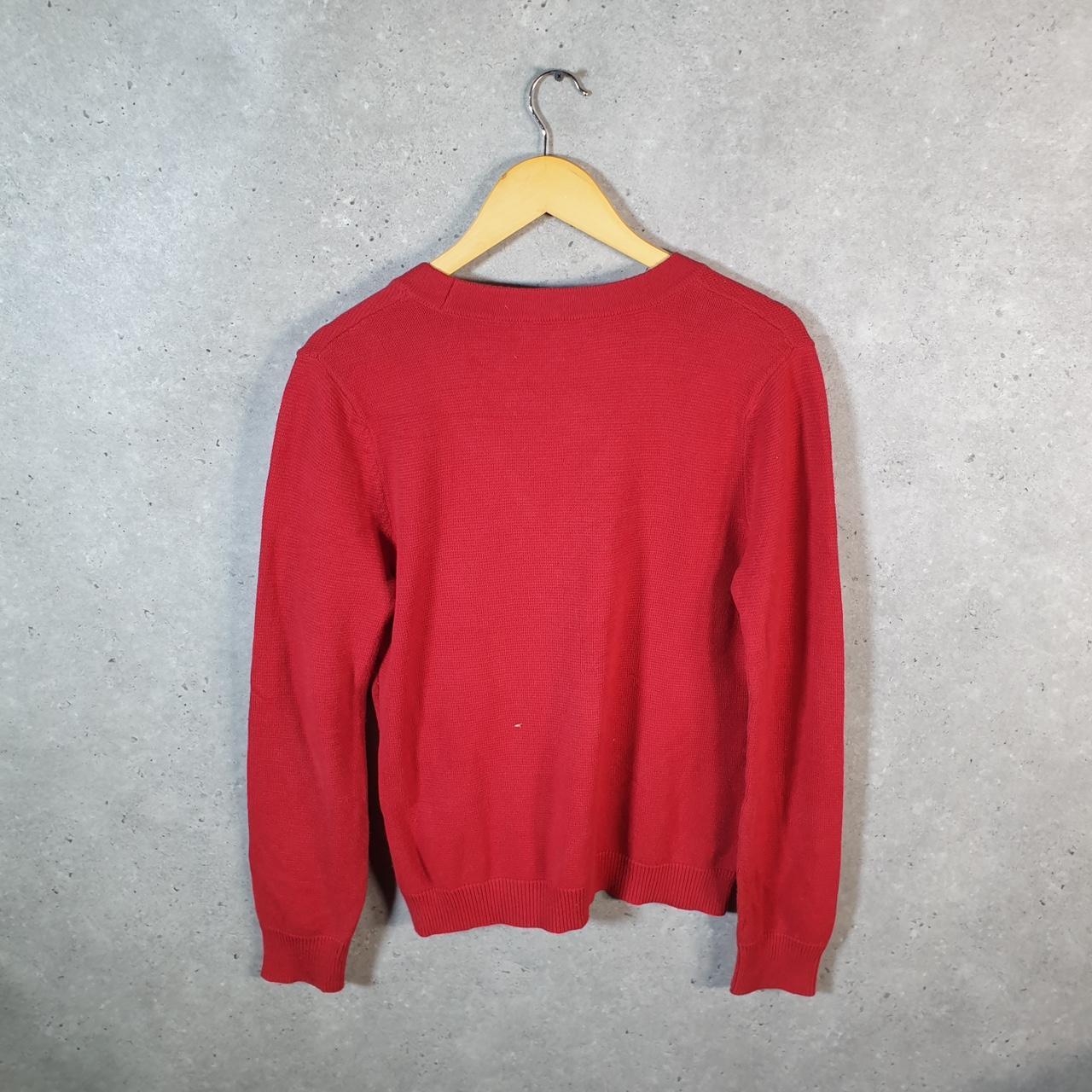 Vintage Ralph Lauren Polo Knit Sweater Womens Large Red Cotton Pullover