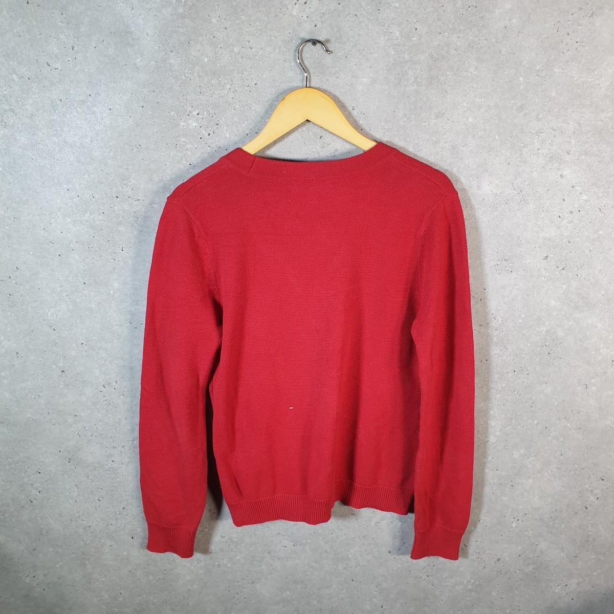 Vintage Ralph Lauren Polo Knit Sweater Womens Large Red Cotton Pullover