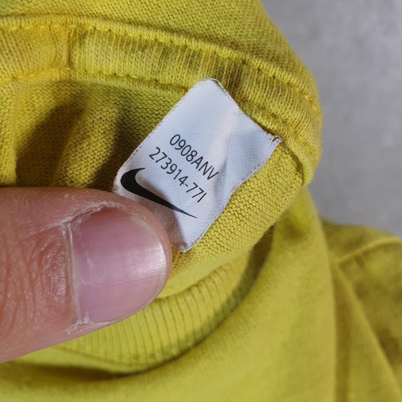 Vintage Nike Centre Logo T Shirt Men’s Large Yellow Swoosh Athletic