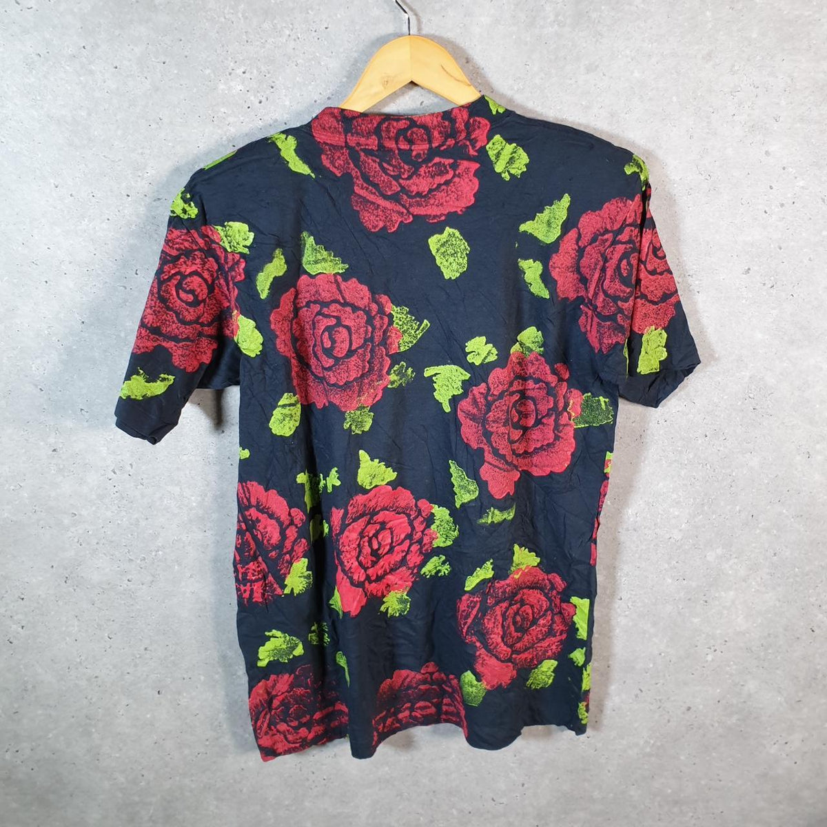 Vintage La Confetti Flowers Floral 90s Single Stitch T Shirt Men’s Medium Black