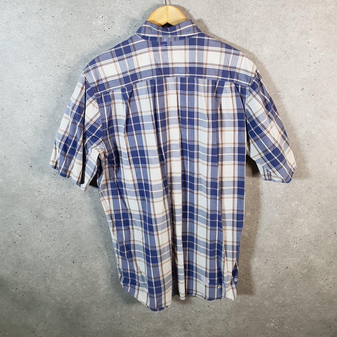 Vintage Carhartt Shirt Button Down Mens Large Blue Checkered Chore Utility Relaxed - Big Fish Vintage