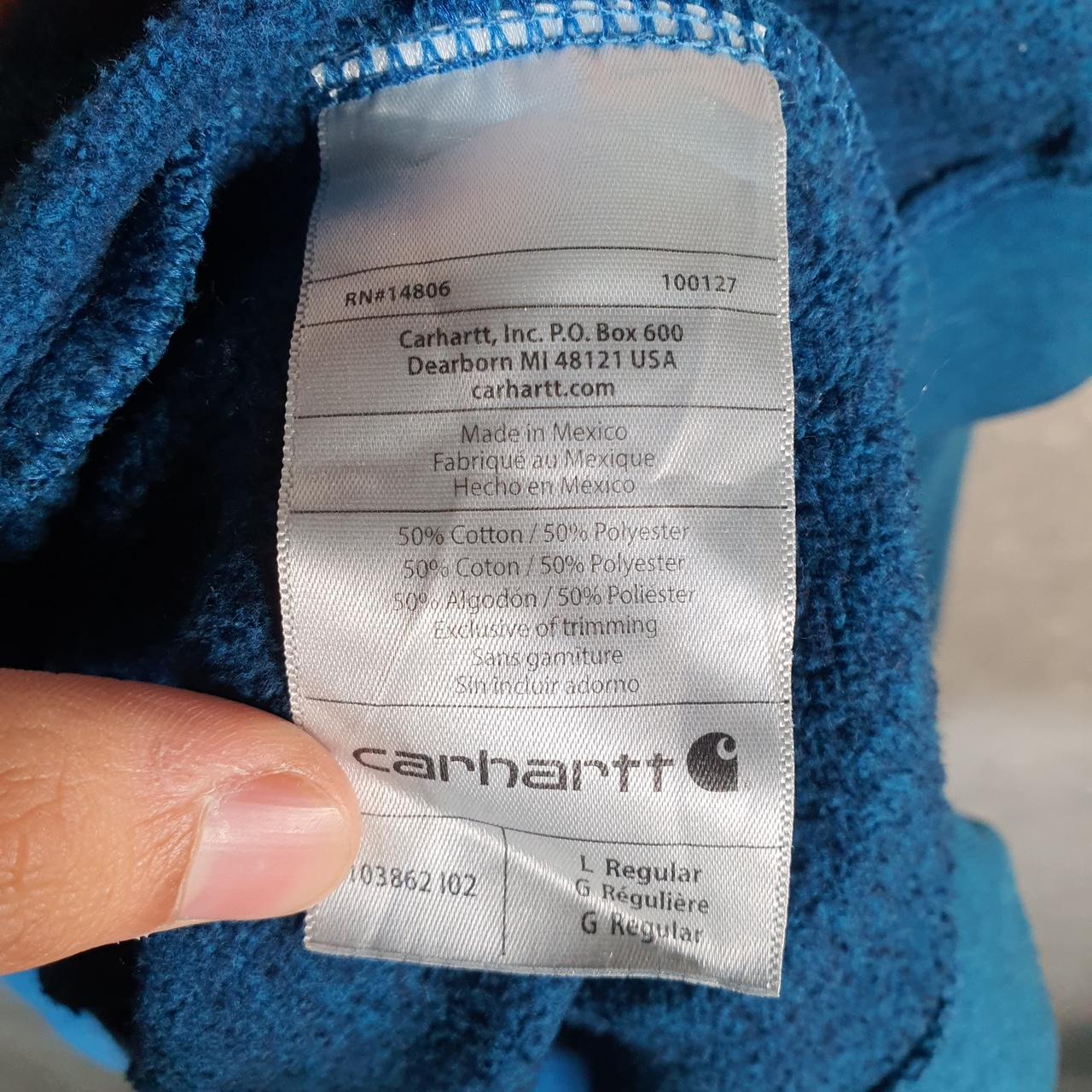 Vintage Carhartt Hoodie Men’s Large Blue Pullover Blank USA Original Fit