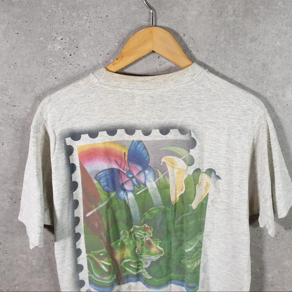 Vintage Best Fruit of the Loom Dublin Graphic USA Single Stitch T Shirt Men’s Medium Grey Big Fish Vintage