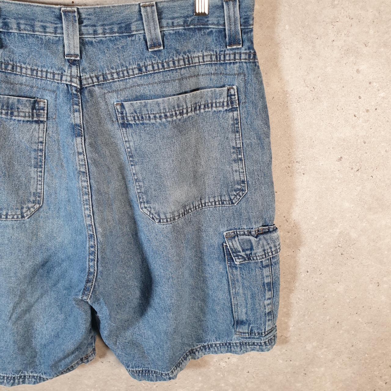 Vintage Wrangler Denim Shorts Jorts Cargo Men’s W36 Blue Baggy Cotton