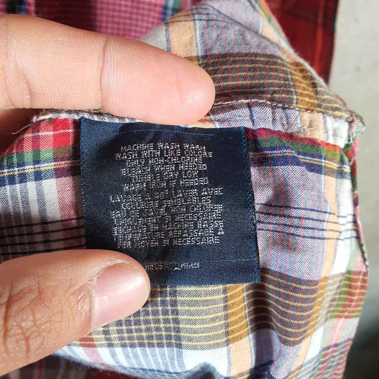 Vintage Ralph Lauren Button Down Shirt Womens Large Red Checkered Classic Fit Cotton Pony Big Fish Vintage