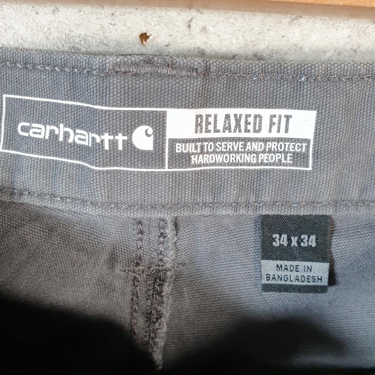 Vintage Carhartt Carpenter Trousers Mens W34 L34 Grey Relaxed Fit Workwear