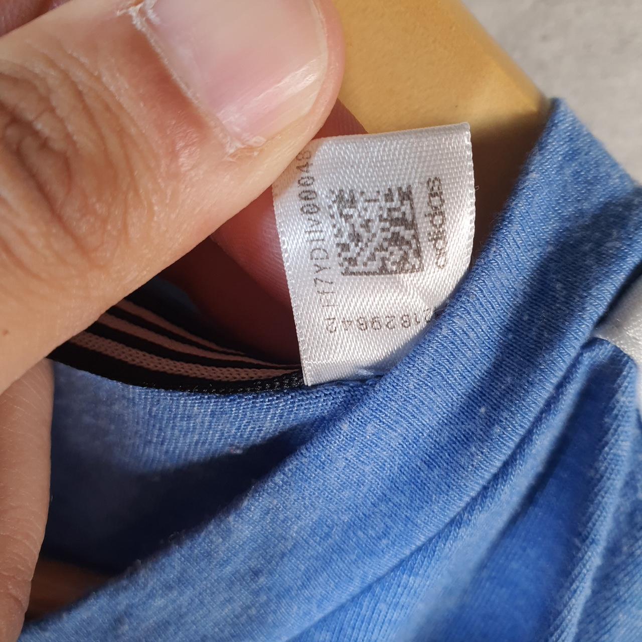 Vintage Adidas ClimaLite T Shirt Men’s Medium Blue Three Stripes Logo Athletic