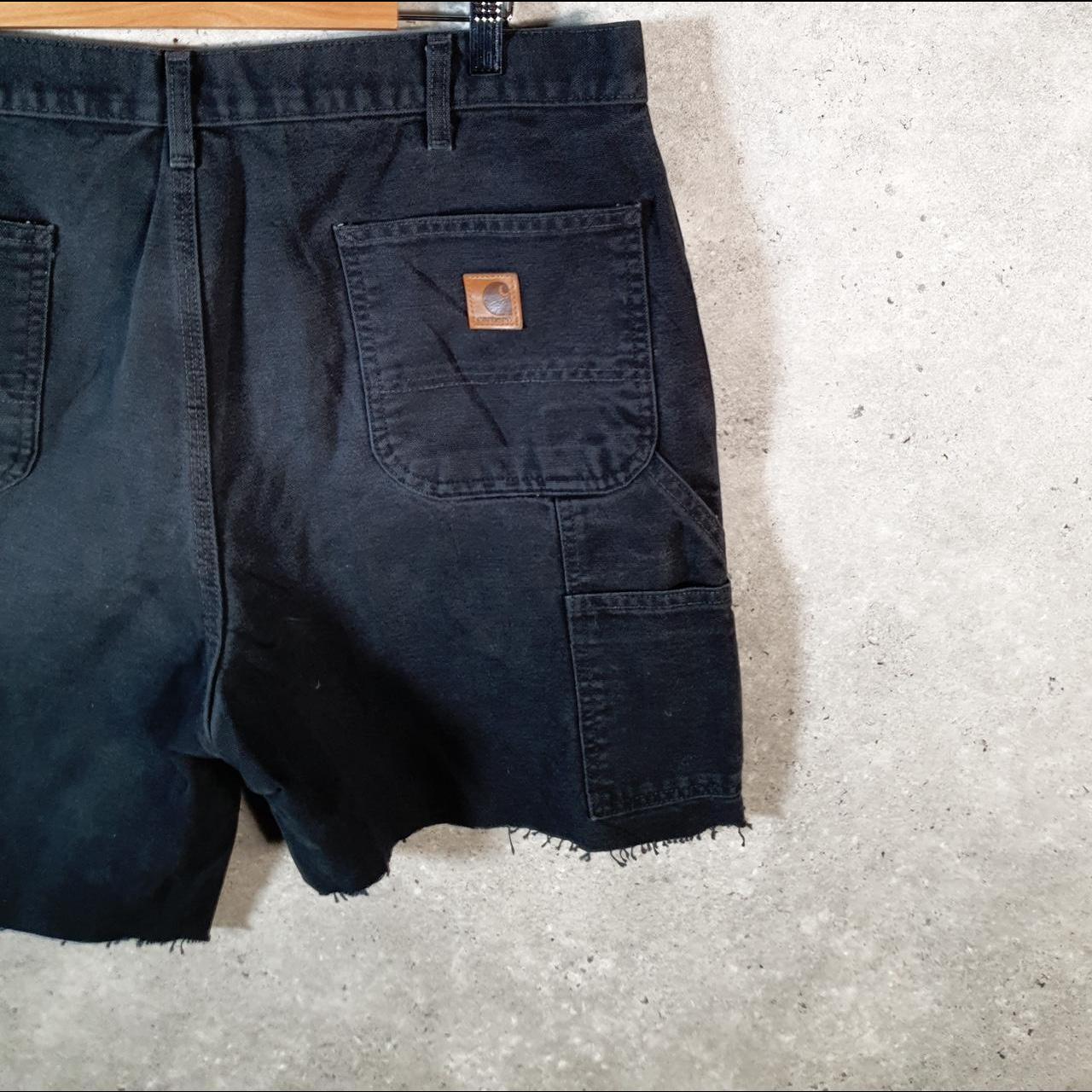 Vintage Carhartt Baggy Carpenter Shorts Jorts Cargo Men’s W38 Black Loose Fit Workwear A4879