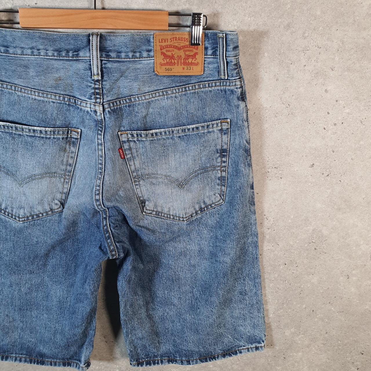 Vintage Levi’s 569 Baggy Shorts Jorts Cargo Mens W33 Blue Relaxed Denim