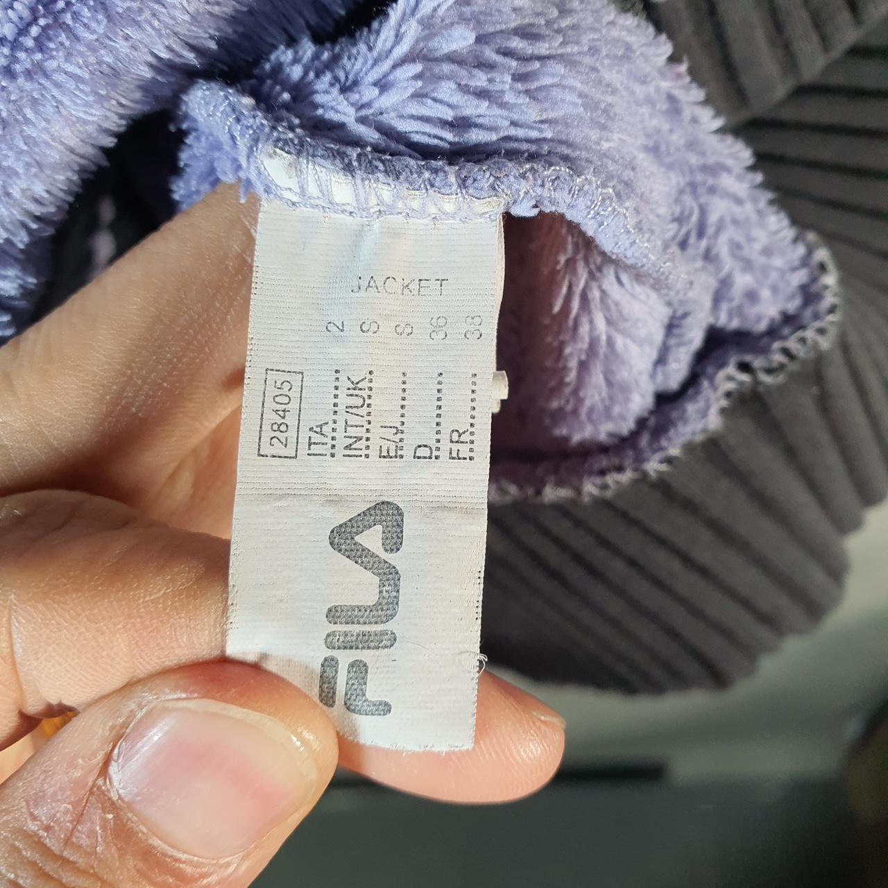 Vintage Fila Full Zip Fleece Sweatshirt Womens Small Purple Teddy Logo