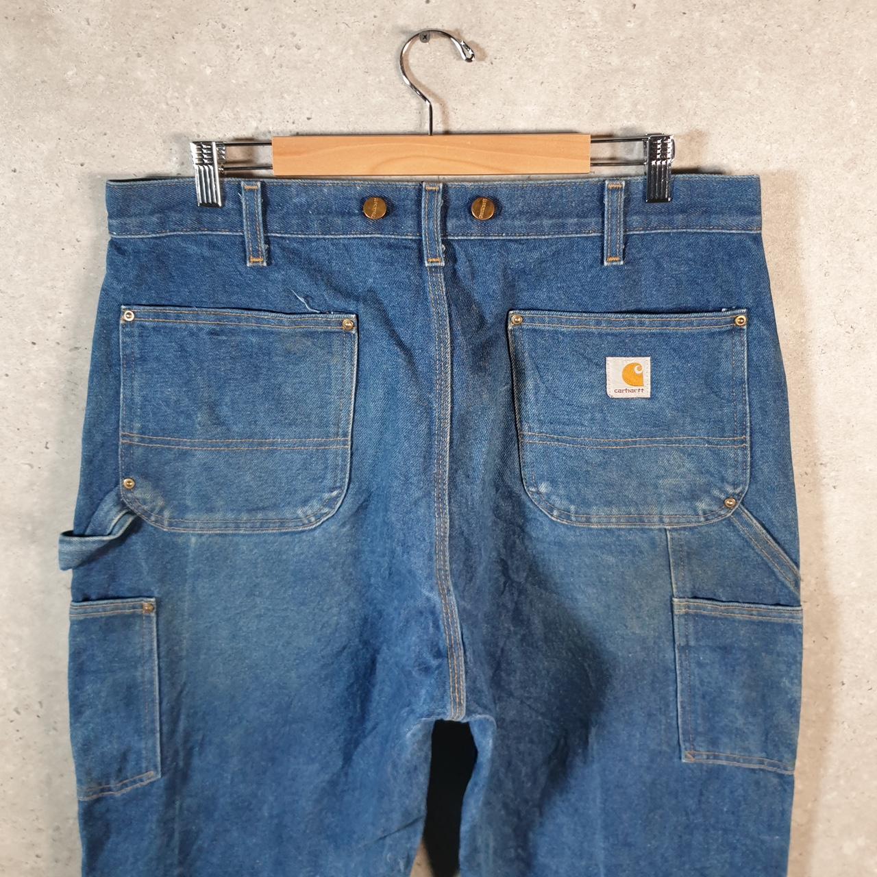 Vintage Carhartt Carpenter Double Knee Trousers Mens W36 L34 Blue Original Dungaree Fit