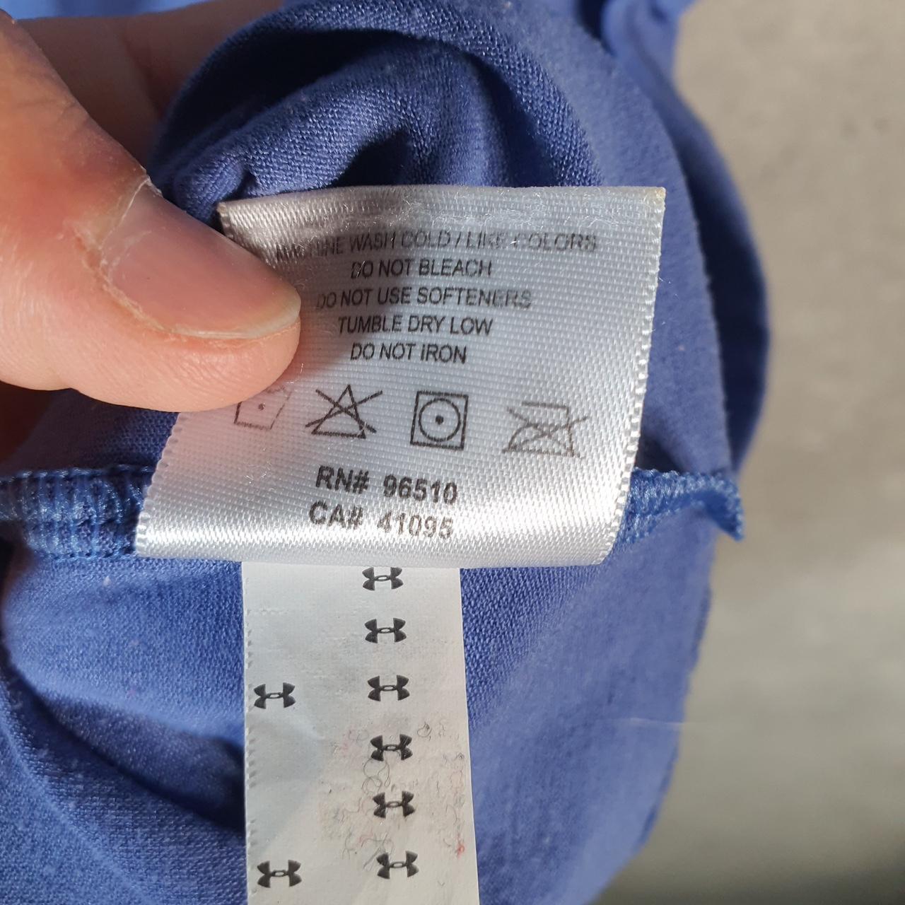 Vintage Under Armour Spellout T Shirt Shirt Womens Large Blue Loose Heat Gear Athletic C9667