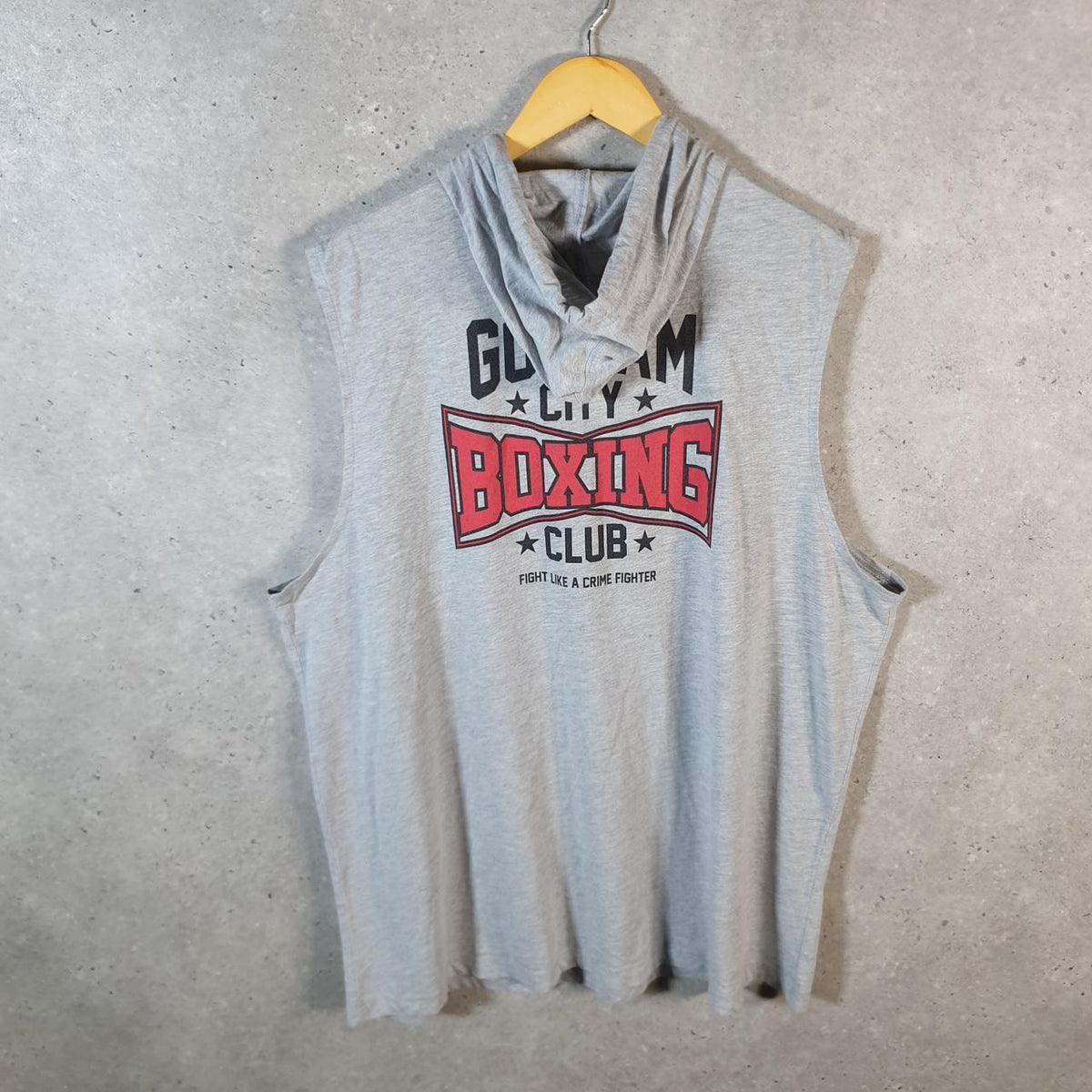 Vintage Batman Gotham City Boxing Gym Hoodie Men’s XL Grey Graphic Cartoon