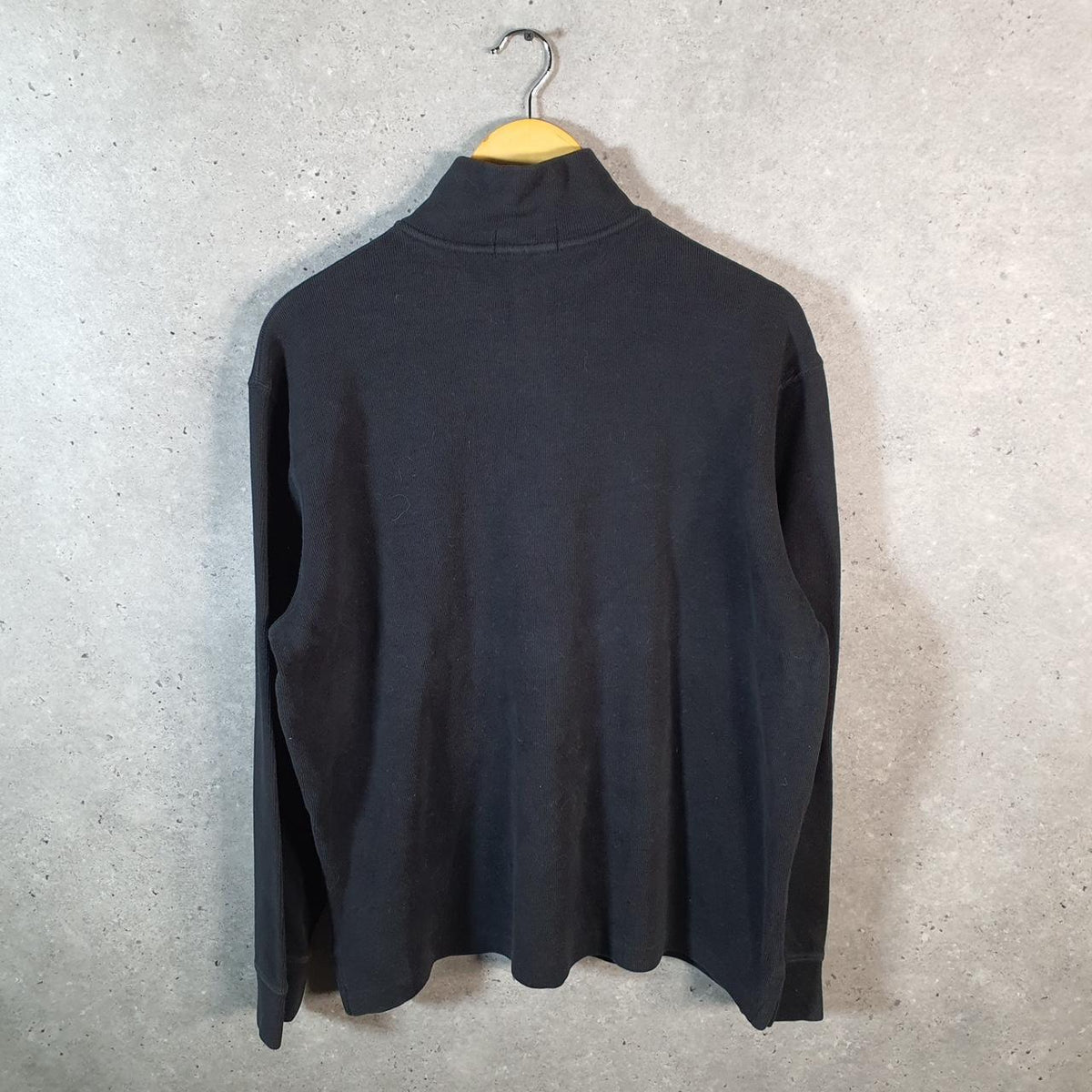 Vintage Ralph Lauren Polo 1/4 Zip Estate Rib Sweatshirt Men’s Large Black Pullover Pony C8826