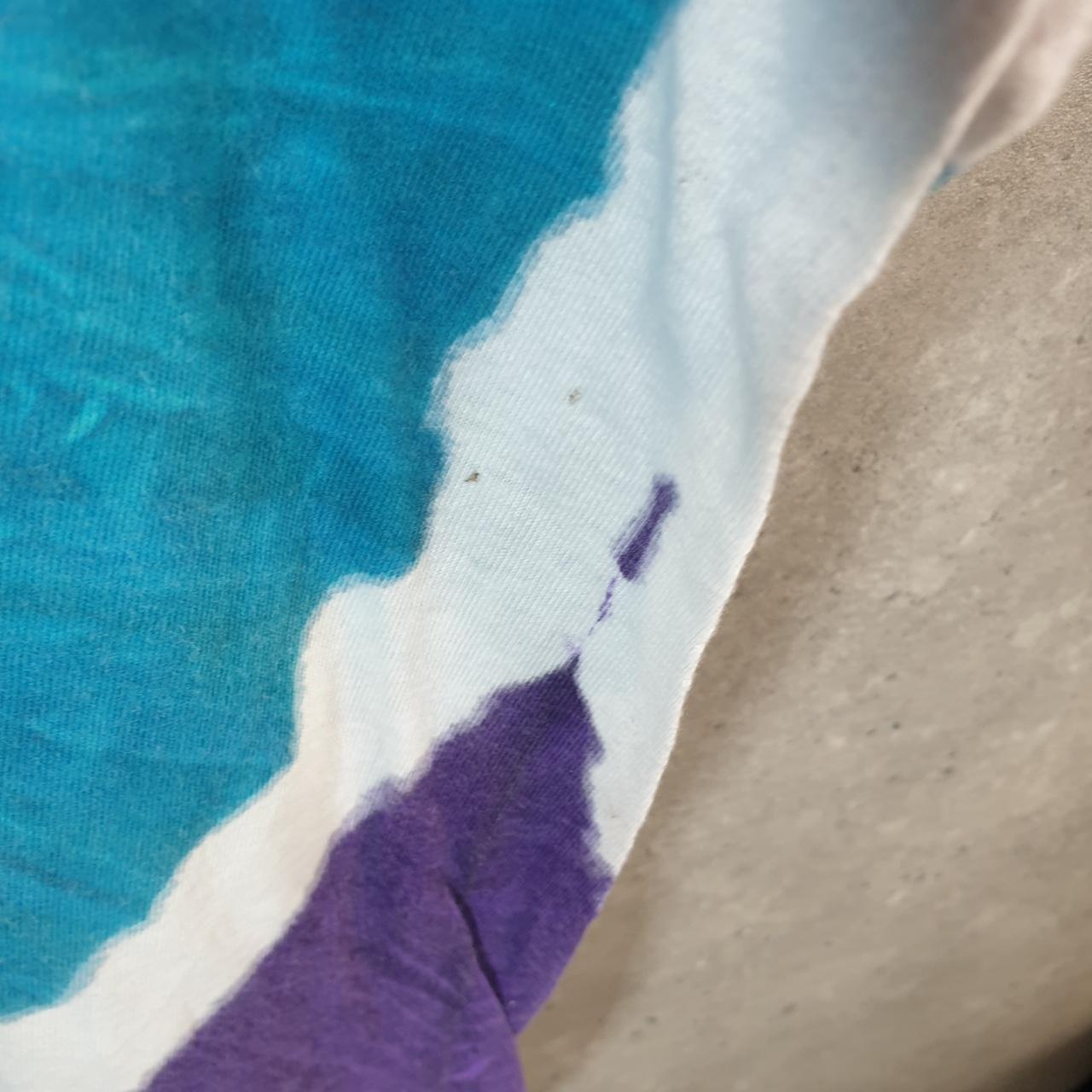 Vintage Hanes Tie Dye Graphic 90s USA Single Stitch T Shirt Men’s Large Blue