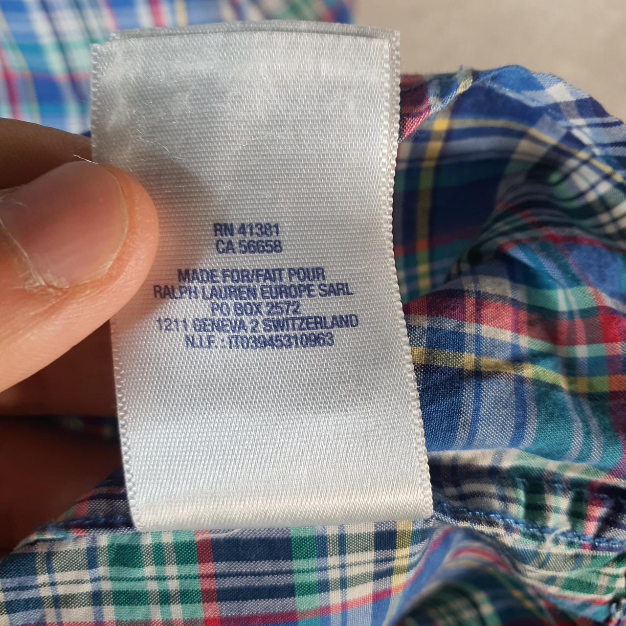 Vintage Ralph Lauren Button Down Shirt Womens XL Blue Checkered Cotton Pony