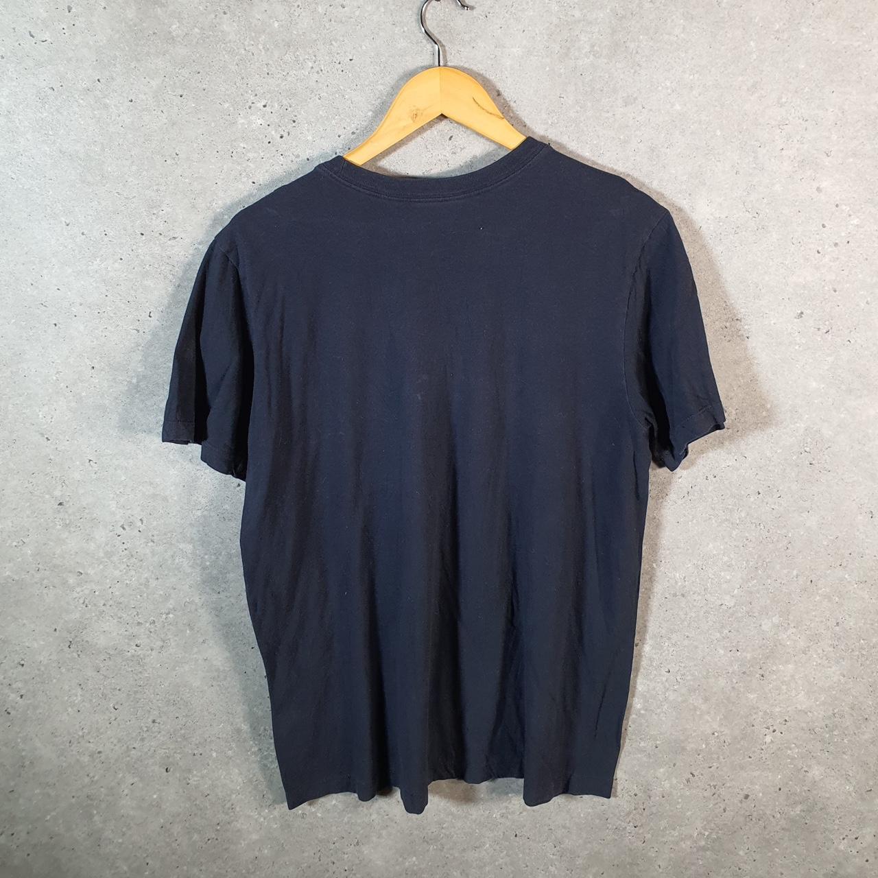 Vintage Nike T Shirt Men’s Medium Navy Blue Printed Single Swoosh Logo Athletic Big Fish Vintage