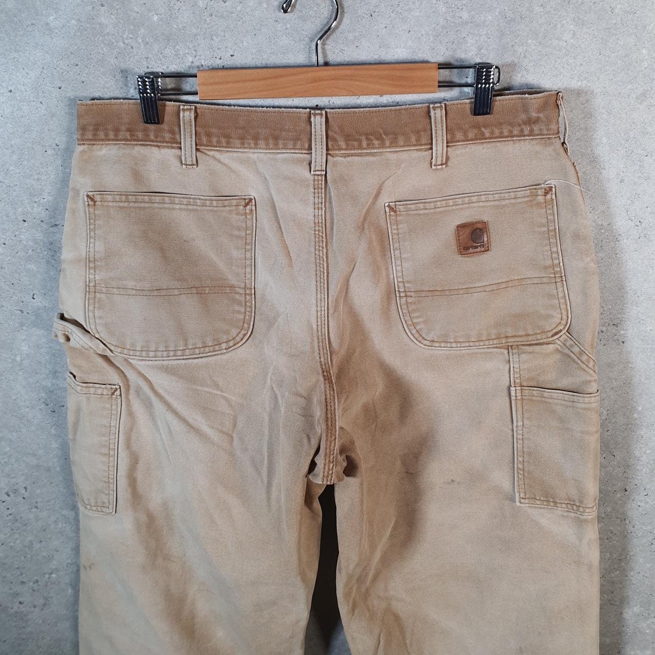 Vintage Carhartt Carpenter Trousers Mens W38 L29 Brown Dungaree Fit Workwear
