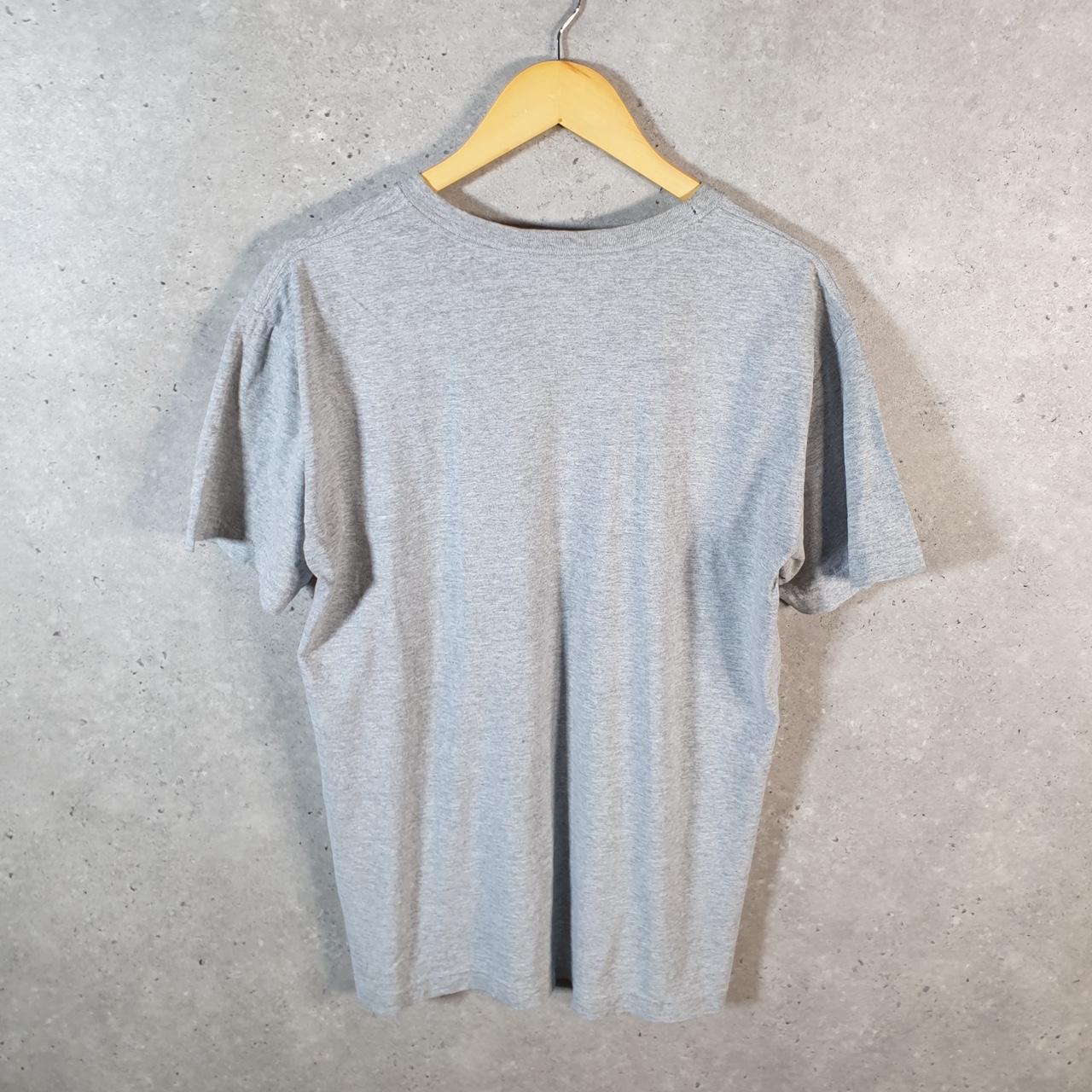 Vintage Adidas Spellout T Shirt Men’s Small Grey Three Stripes Logo Athletic