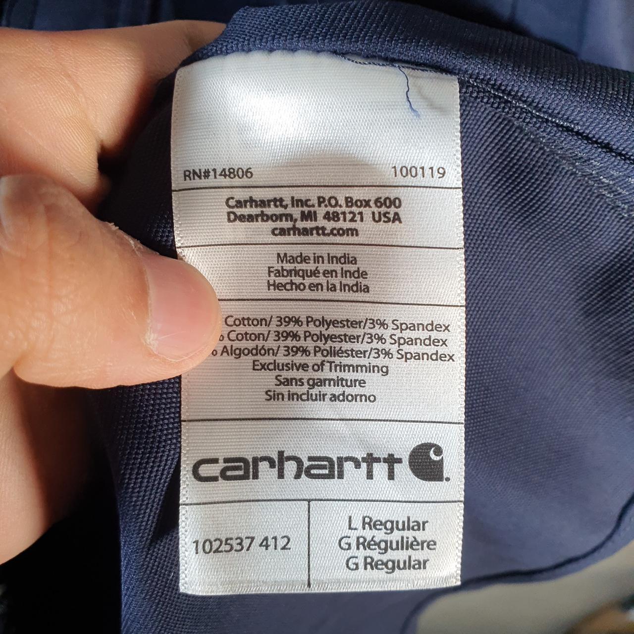 Vintage Carhartt Shirt Button Down Mens Large Navy Blue Short Sleeve Utility Relaxed Fit