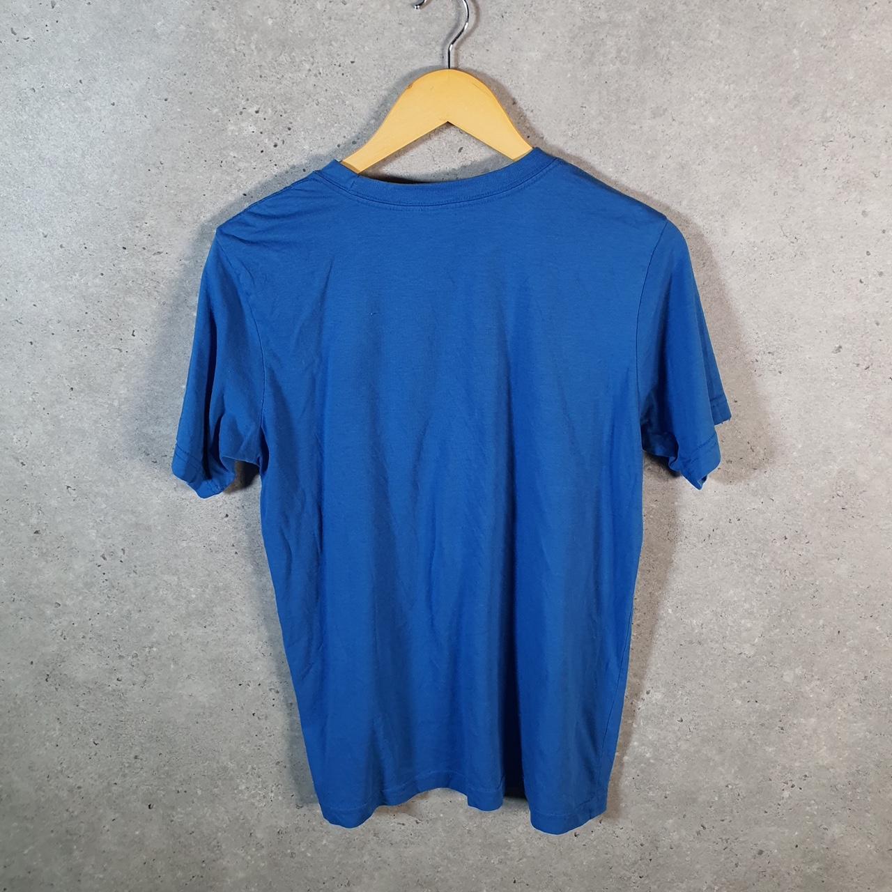 Vintage Adidas Trefoil Retro T Shirt Men’s Medium Blue Three Stripes Logo Athletic